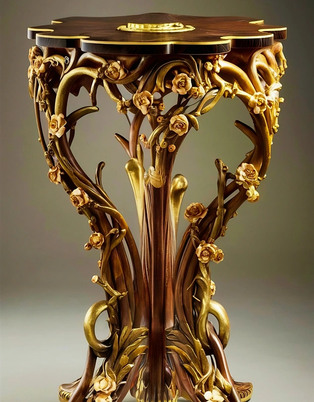 Gilded Floral Stand Details-Luvarasnock