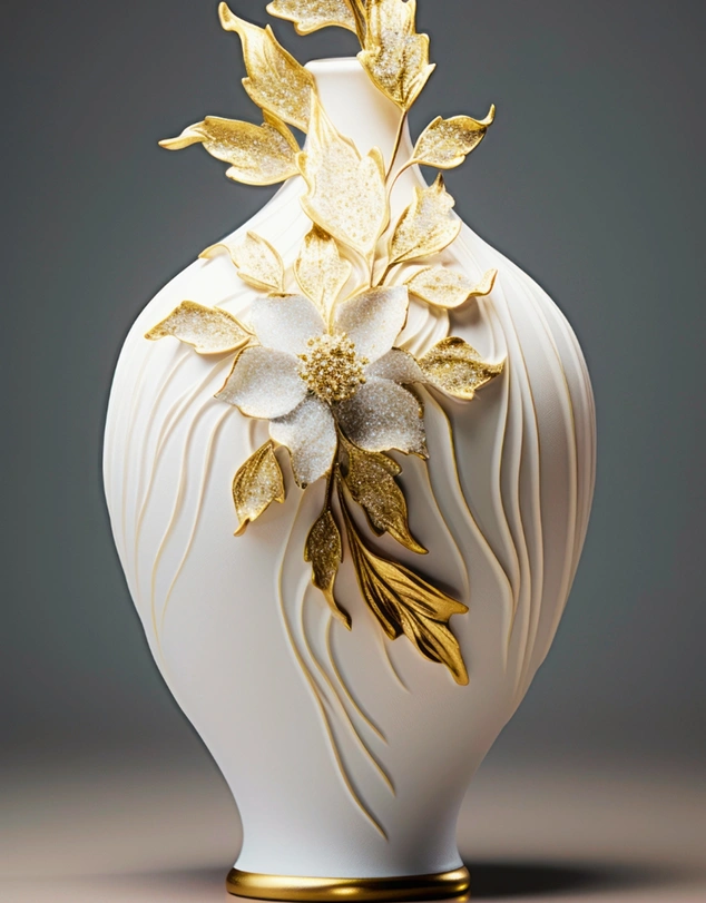 Golden Leaf Vase