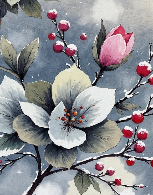 Winter Blossom Canvas